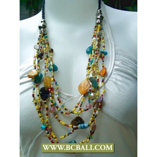 Unik Necklace Multi Strand Beaded